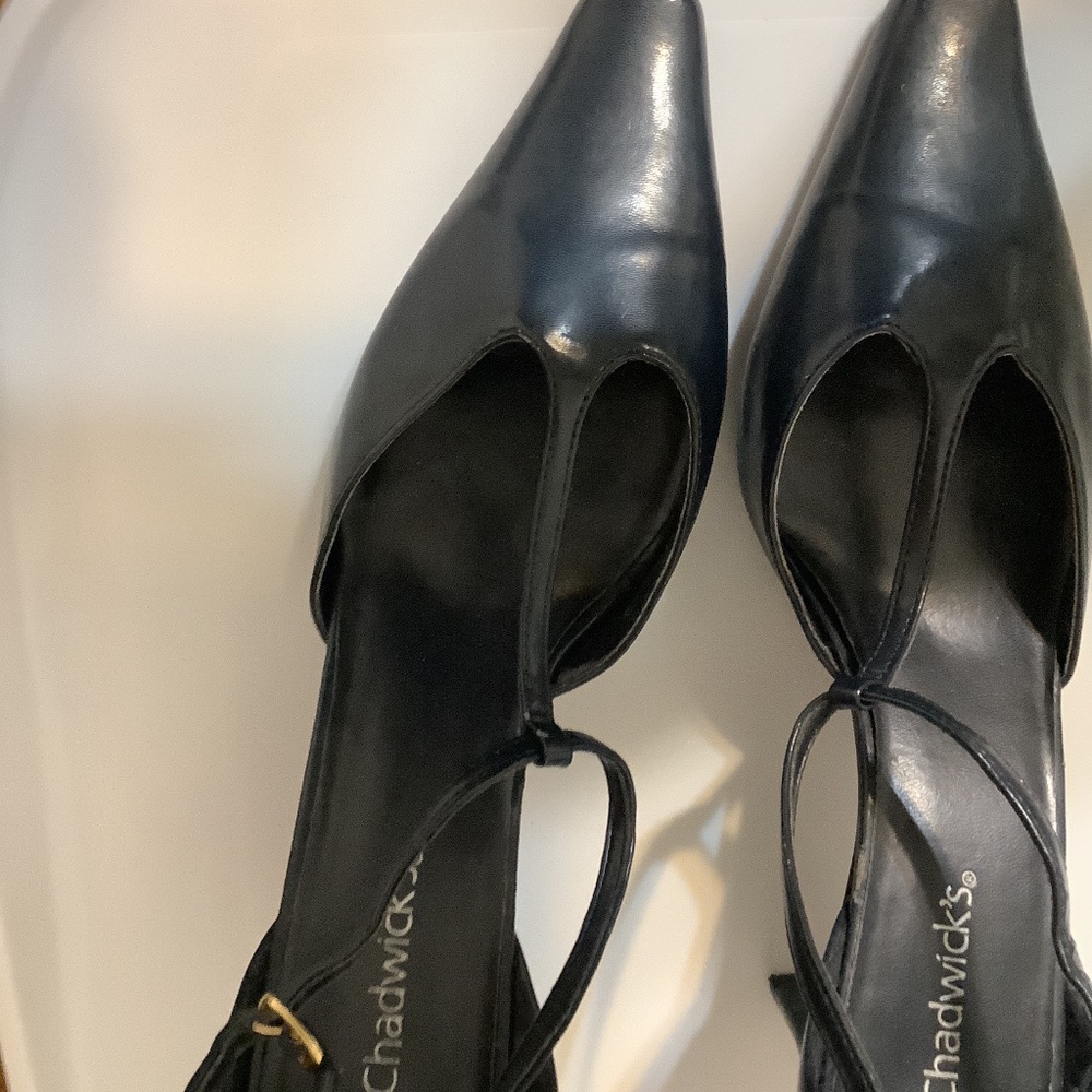 Size 9w navy  heels from